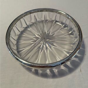 Elegant Silver and Clear Glass Bowl